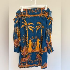 ASOS Blue and Orange Animal Print Dress